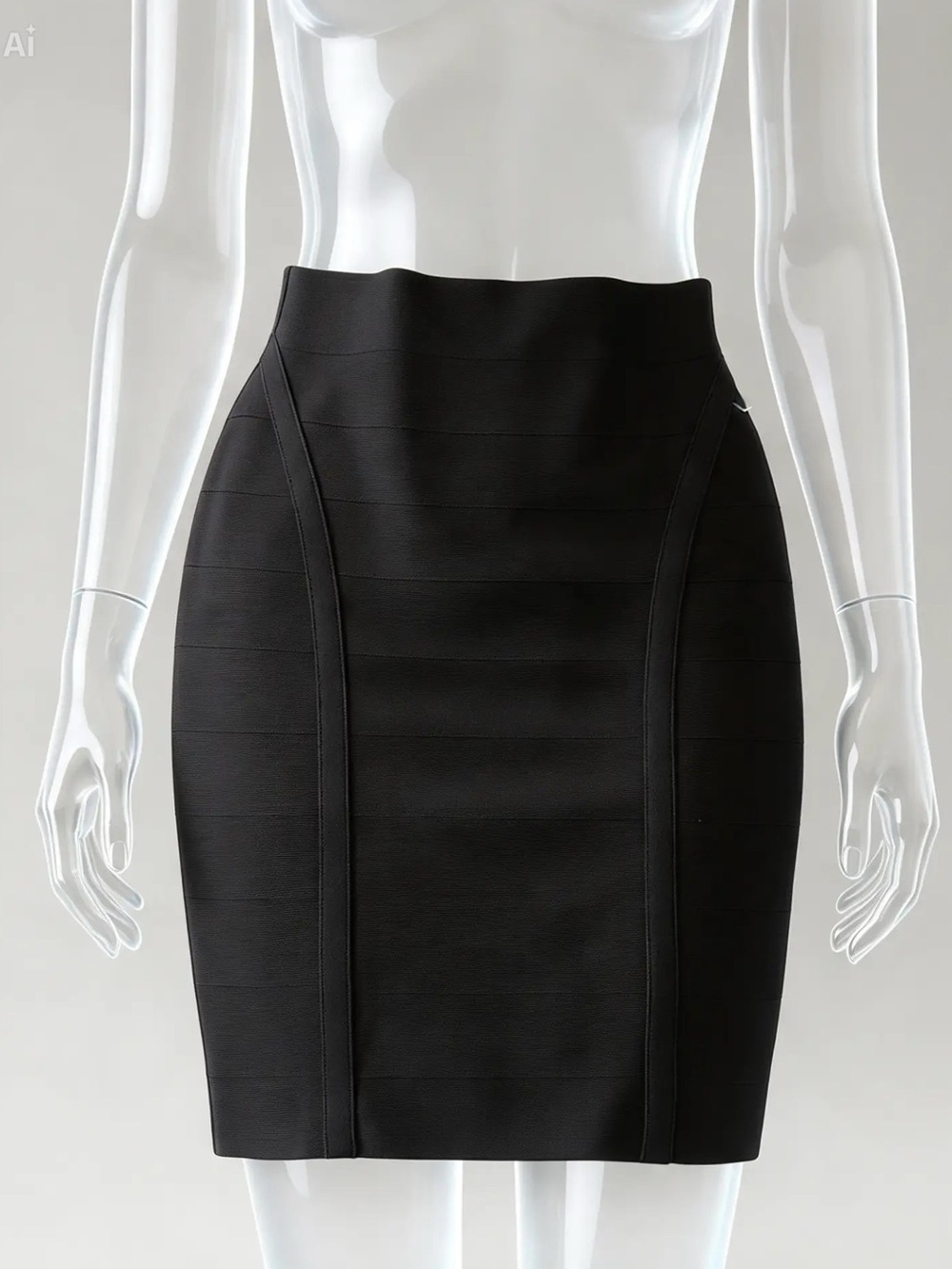Guess Black Bandage Ottoman Stitch Mirage Pencil Skirt